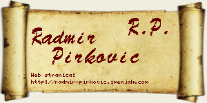 Radmir Pirković vizit kartica